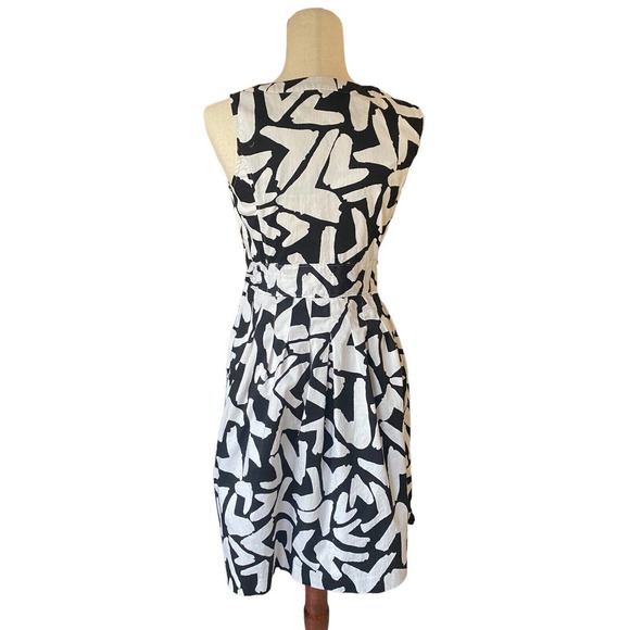 Alfani Black White Dress Button Front Midi Petite 10 Petite Sleeveless Fits 6 M - Picture 3 of 4